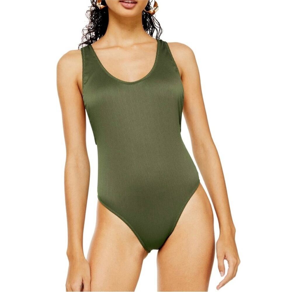 Topshop Ribbed Olive One Piece
Swimsuit Nwot